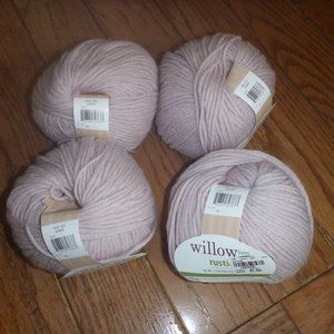 4 Balls Willow Yarns Rustic Wood Yarn - Color Light Pink - 115 yds ea.